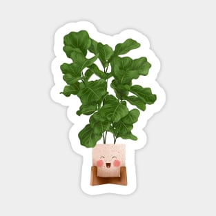 Cute Plant Illustration, Fiddle leaf Fig Illustration 4 Sticker